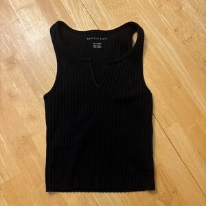 American Eagle Outfitters Black Ribbed Tank Top